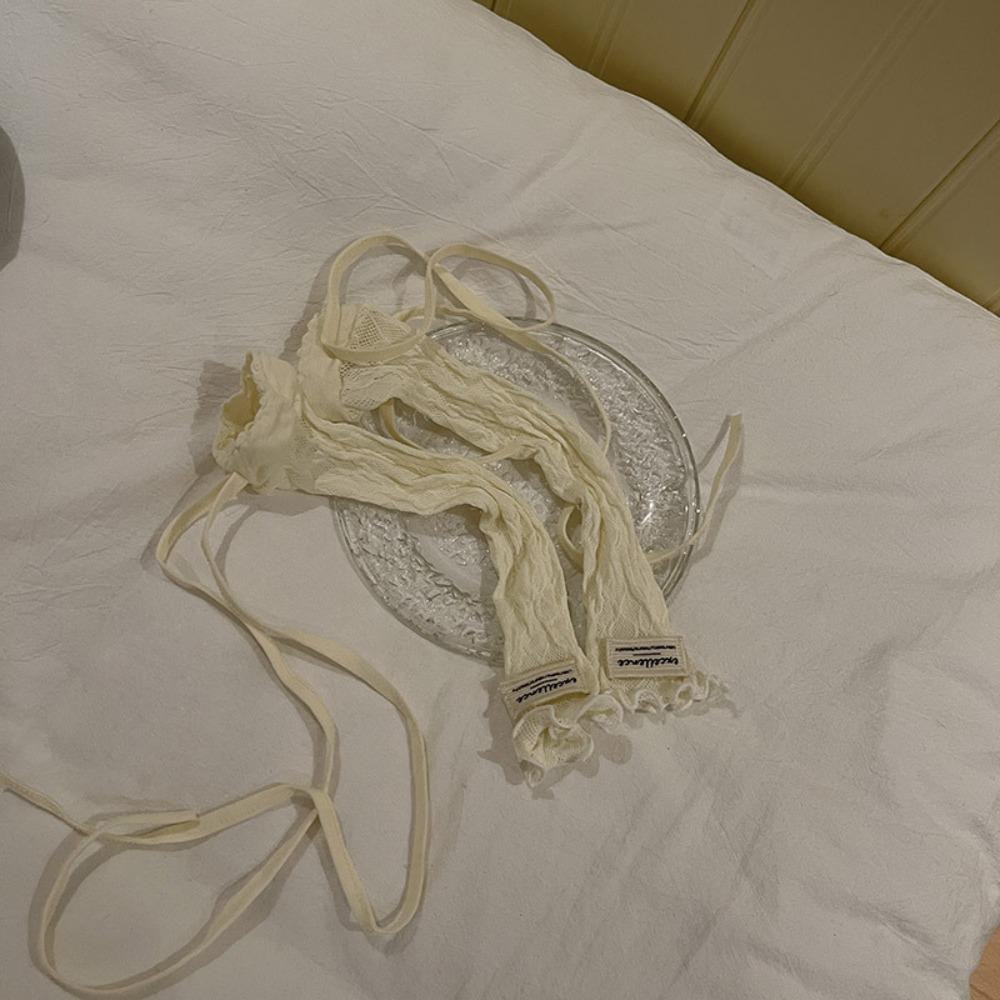 Ribbon Sun Protection Sleeves Sweet Ballet Style Arm Covers Fingerless Gloves  Clothing Accessories