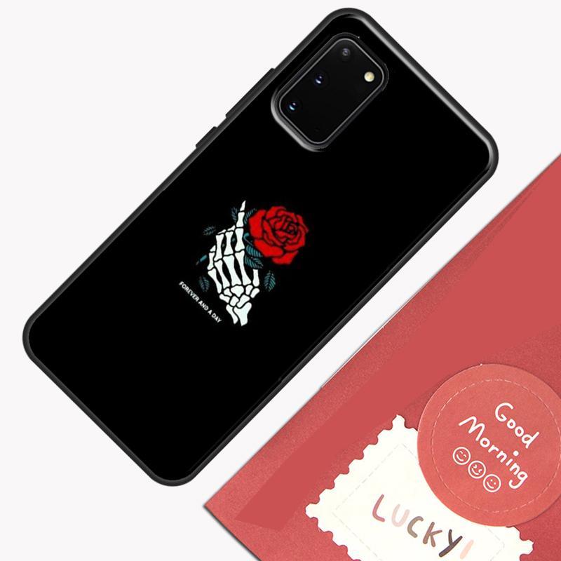Black Aesthetics Skull Skeleton Phone Case For Samsung Galaxy S24 S26 Ultra S20 S21 S22 S23 S25 Plus S10 S25 FE Cover Shell