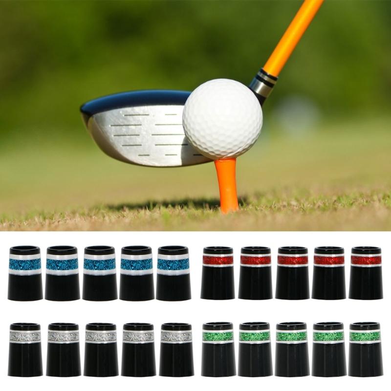 Black 20x13.8x9.3mm Golf Sleeve Ferrules Replacement Plastic Golf Club Shafts Accessory Kit Tip Size 0.370 Golf Ferrules