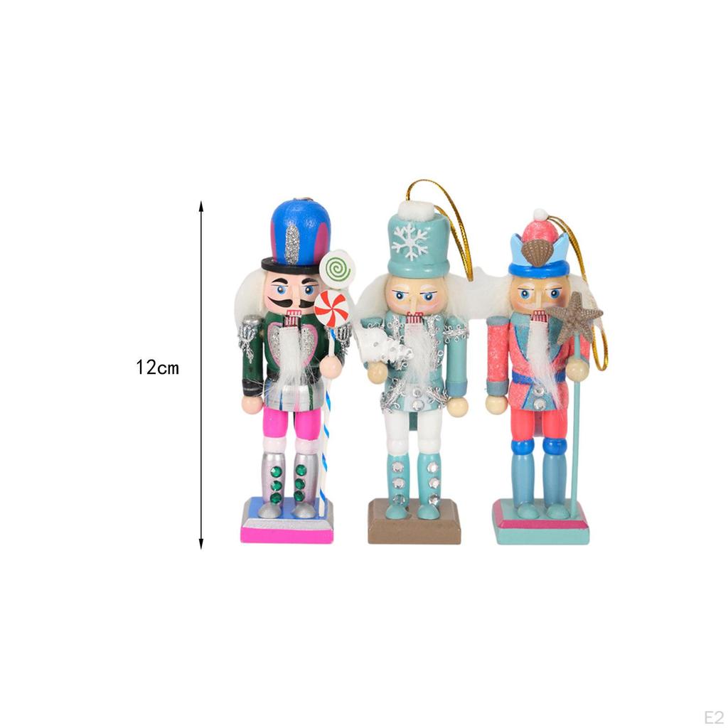 3x Christmas Nutcracker Ornaments Home Decorations for Table Decor