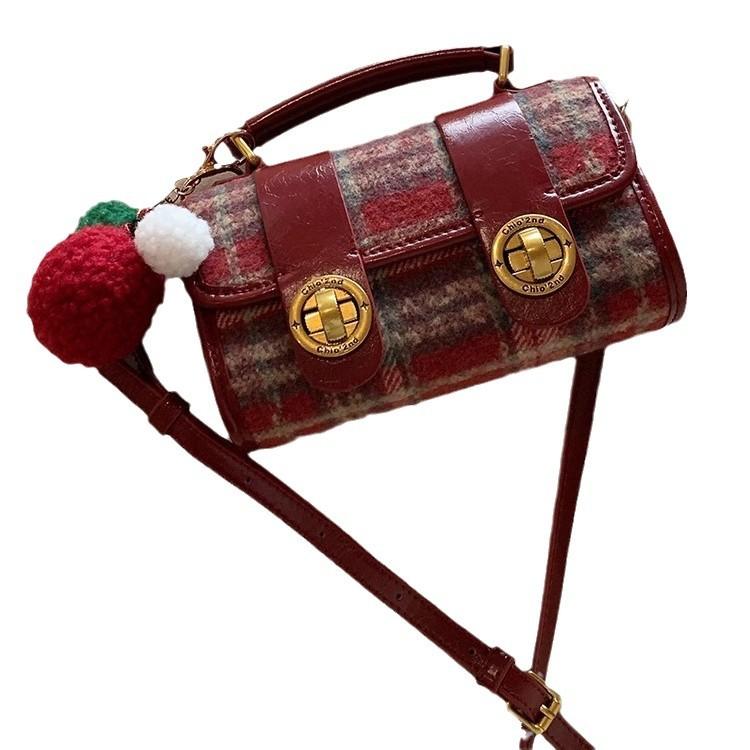 

Сумка цвета маджента-берри женская осенне-зимняя сумка-кембридж, клетчатая свадебная сумка на одно плечо, сумка через плечо