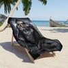 Toalla de Playa Calavera Parca Estampado Gótico Oscuro Microfibra de Secado Rápido Suave Toalla de Baño Para Hombres Mujeres Verano Fiesta de Halloween