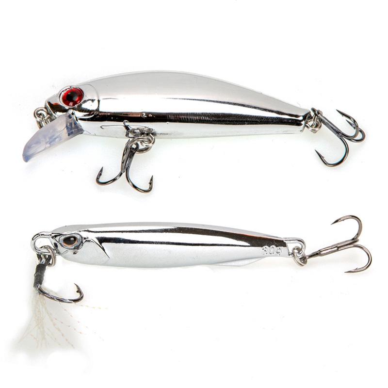 Biomimetic Zinc Alloy Minnow: Cross-Border Electroplating, Long-Cast, Fast Retrieve, Sinking Lure, Mirror Finish.