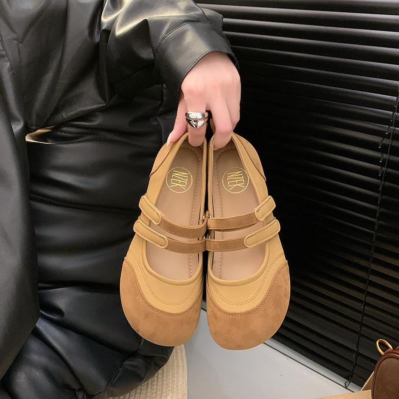 

Retro ugly cute shoes children s 2025 spring and summer new Mori literature and art students round head shallow mouth single shoes women s flat bottom 35 хаки