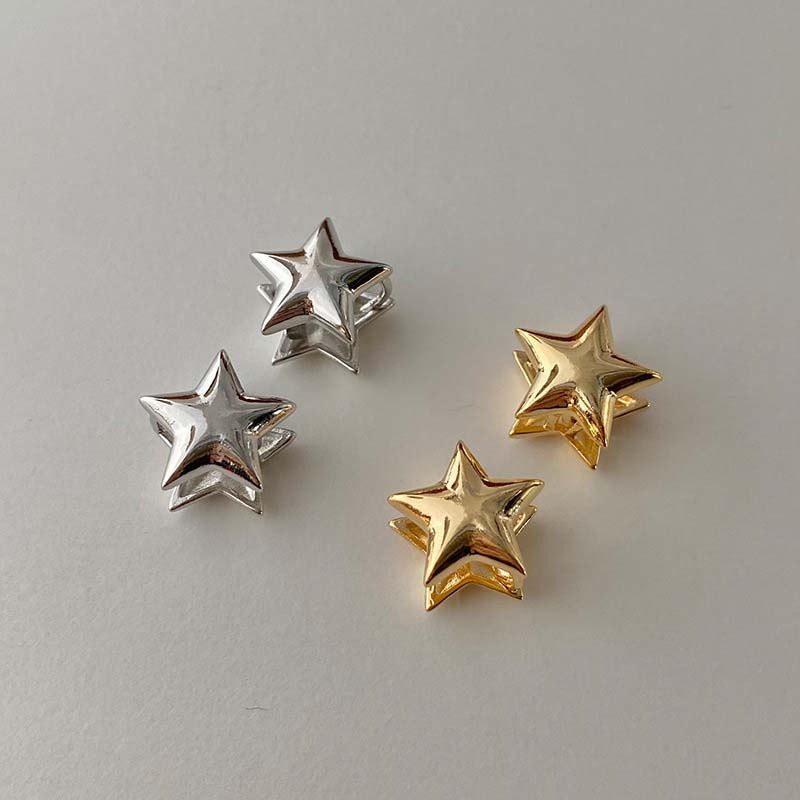 Minimalist Sliver Star Stud Earrings for Girls Women Sweet Cool Pentagram Piercing Earings Y2k Jewelry Gifts