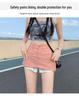 2025 High-Waist Denim Midi Skirt: Spring/Autumn Women's A-Line Bodycon with Anti-Exposure