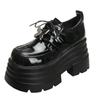 Fashion 10CM Patent Leather Chunky Heels Pumps 2025 Spring Autumn Ankle Boots Mary Jane Chunky Heels Buckle Platform Shoes Girls' shoes
