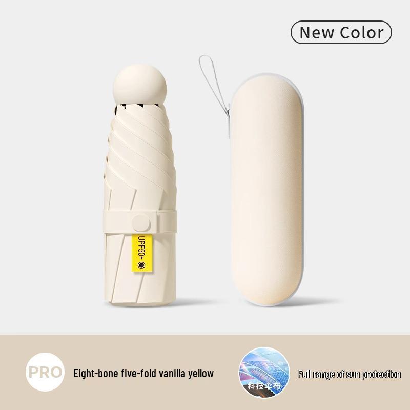 Mini Five-Fold UV Protection Sunscreen Umbrella: Portable and Dual-Use for Sun and Rain, Women's Sunshade Umbrella