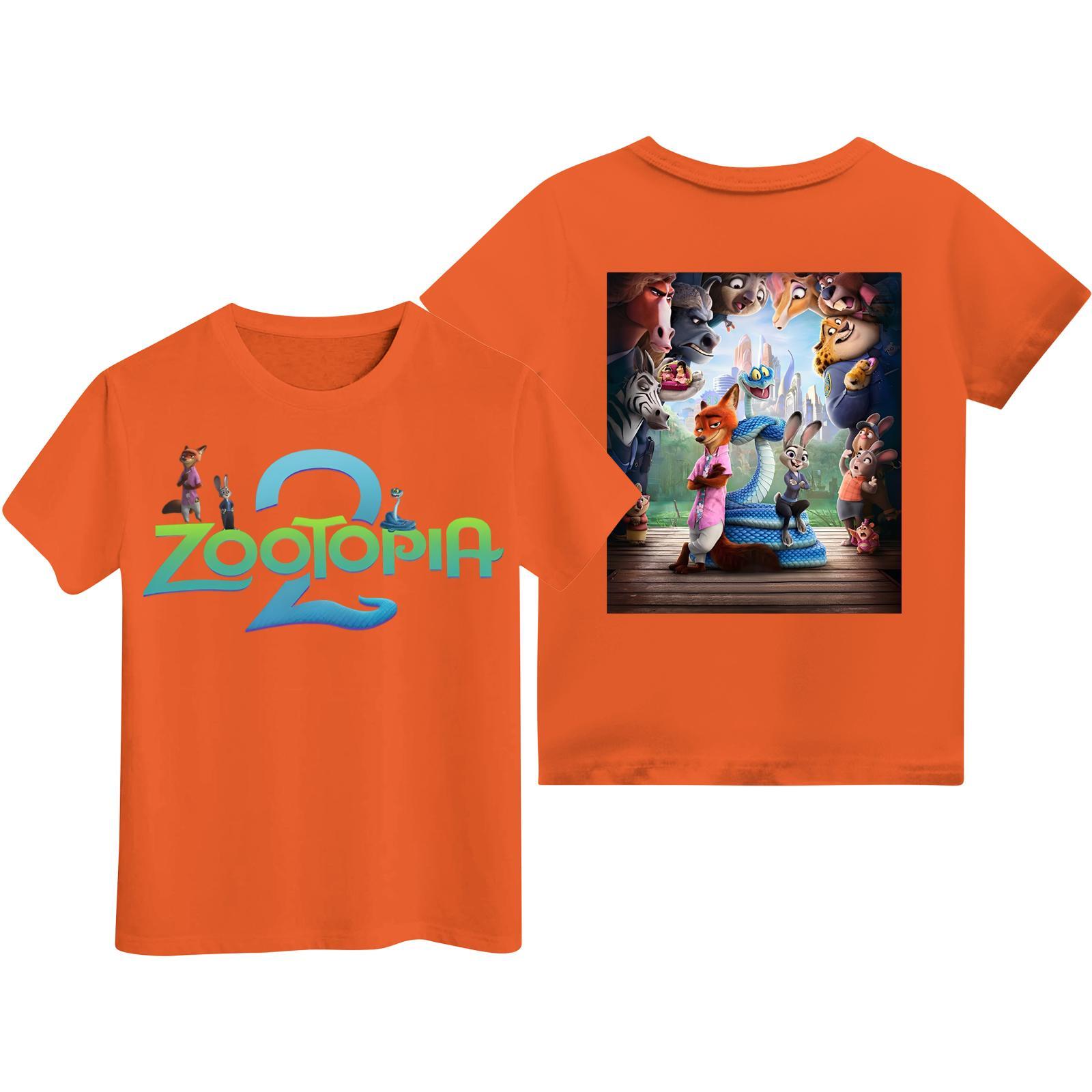 

Детская повседневная модная футболка с коротким рукавом и мультяшным принтом 120 оранжевый