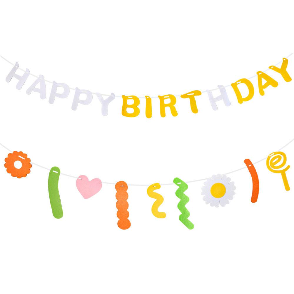 Adorable Daisy Themed Happy Birthday Flags For Kids Party Decoration Setup And