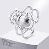 Vnox Ägypten Skarabäuskäfer Offener Ring, Versilbert Mehrschichtiges Statement Fingerring, Gotischer Insekten Schmuck für Männer Frauen Party Geschenk