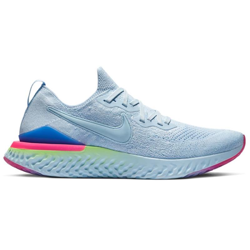 Nike Tênis Epic React Flyknit 2 Azul Hidrogênio Safira Rosa Hiper BQ8928-453
