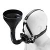 Fetish Slave Water Funnel More Nail Bondage Plug Mouth kit Strap Cap Bondage Leather Mask Funnel Oral Enema Drool Plug Gag Head
