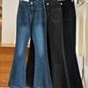 Frühlings- und Sommer-Damenhosen mit hoher Taille, lockere gewaschene Jeans mit Taschen, schlankmachendes Denim-Schlaghosen-Modell, klassische Damen-Vintage-Stretch-Straight-Hose