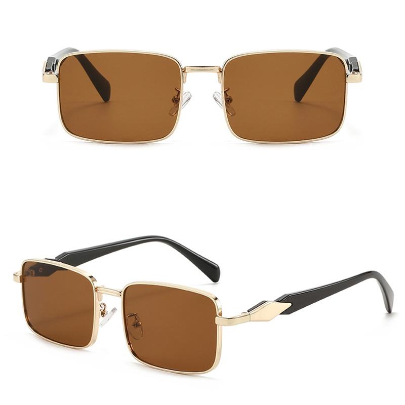 Advanced Square Metal Sunglasses for Men and Women Fashion Trendy UV Resistant Outdoor Sunscreen Sunshade Glasses