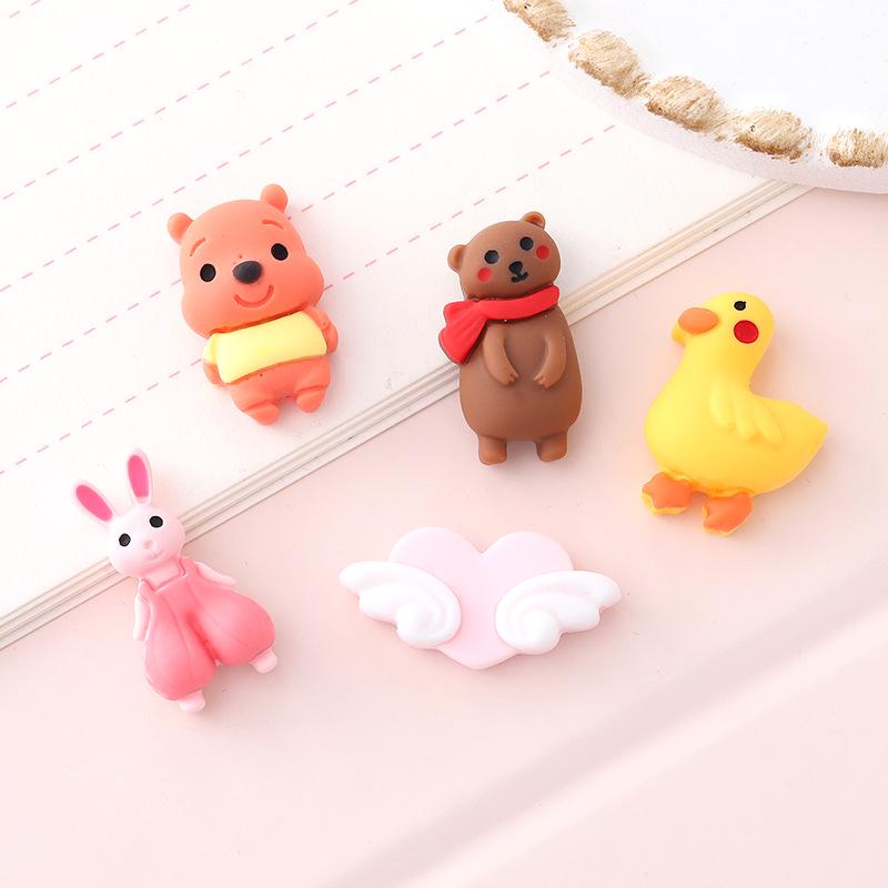 Cute Cartoon Duck Bear DIY Resin Ornaments: Phone Case, Hair Accessories, Stickers - Small Size