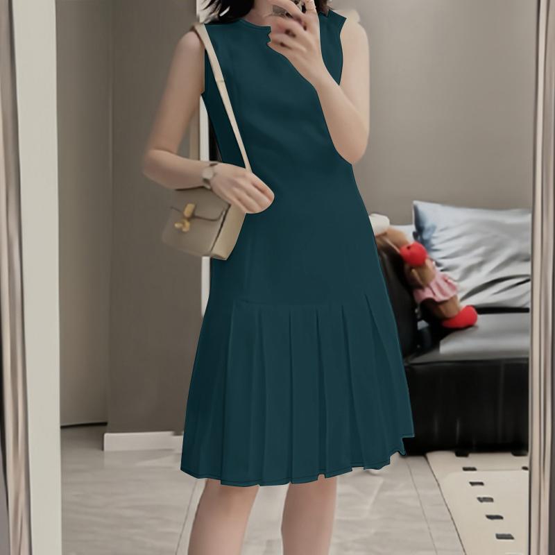 ZANZEA Women Summer Casual Round Neck Sleeveless Dress