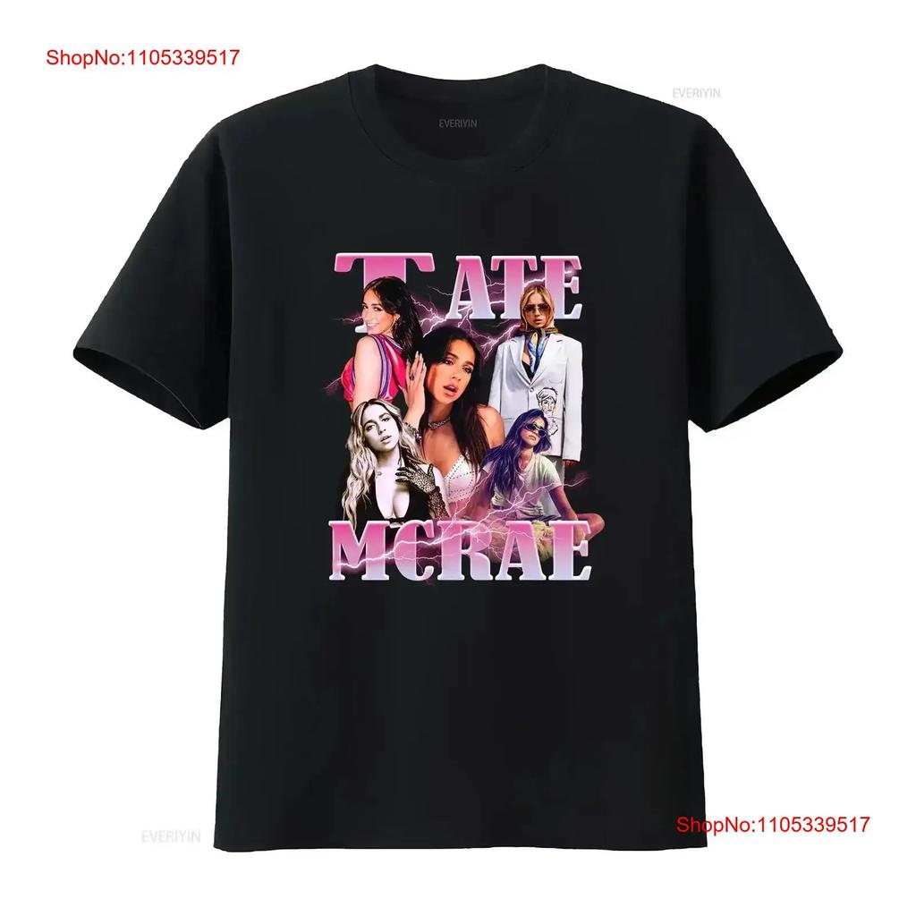 Tate McRae For Fan T Shirt Full Size S 5XL long sleeves vintage Washed Casual Slightly Comforta