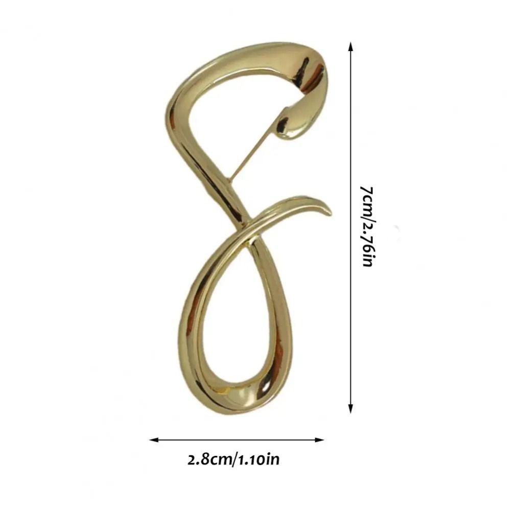 Exquisite Lucky Number Brooch Gold Irregular Metallic Brooches Personality 8-shaped Pin  Men
