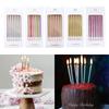 6 Pack Metallic Birthday Candles Cupcake Cake Toppers Thin for Wedding