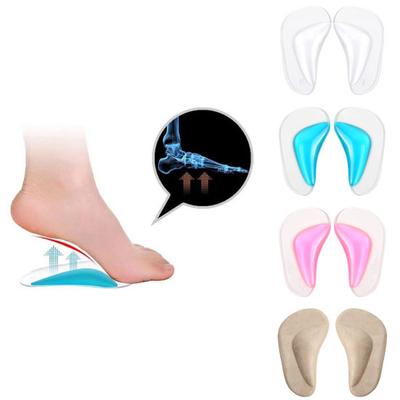 DYS 1 Paar stoßdämpfende orthopädische Fußgewölbestützen-Einlegesohlen aus Silikon für Schuhe