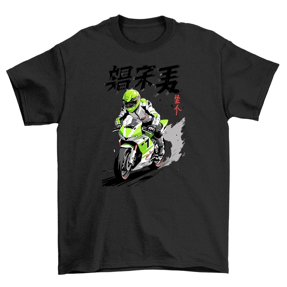 Anime Motorbike Rider Tee - Funny Biker Adventure T-shirt, Unisex Printed Design