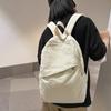 Canvas Backpack Women's Large Capacity Solid Color Student Schoolbag Men Travel Backpack