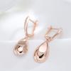Orecchini Pendenti Lucidi alla Moda Colore Oro Rosa Semplice Orecchino a Goccia per Donna Alta Qualità Gioielli Raffinati Quotidiani