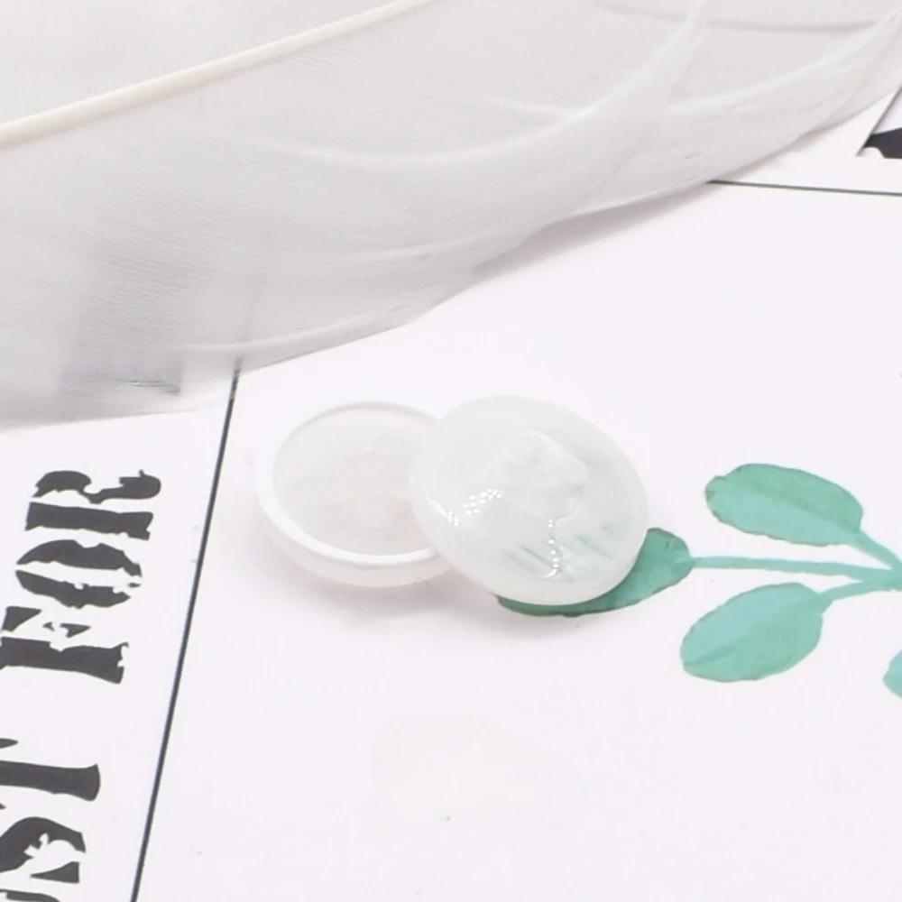 10Pcs/bag Beautiful 4-hole Buttons Round Concave Resin Buttons Skirt Blouse Sewing Accessories