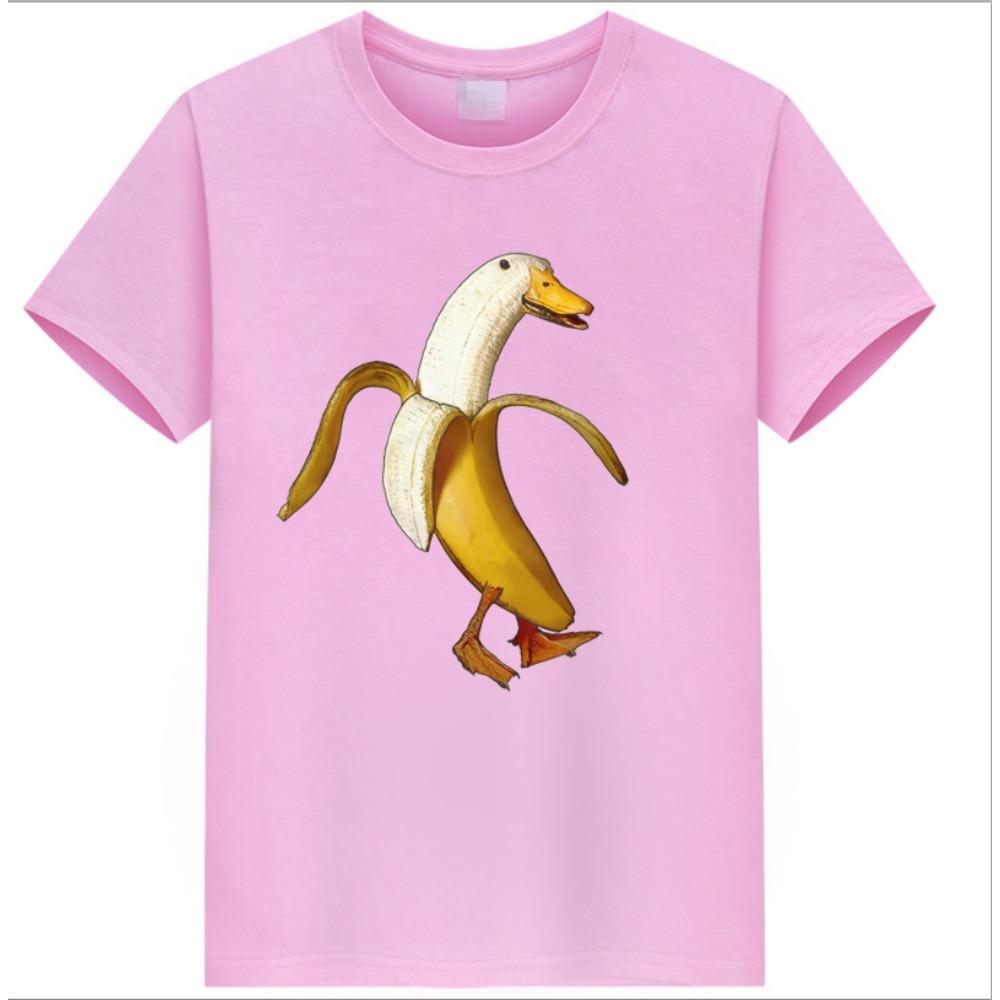 COTTON 100% Hot European and American Funny Banana Undress Short-sleeved Women's