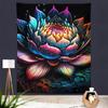 Painted Lotus Tapestry, Bedroom Wall Covering, Living Room and Study Decoration Cloth, Wall Tapestry, Background Cloth