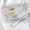 Electroplated Cross Bracelet with Hollow Design, Handcrafted Jewelry Featuring Zirconium Stones, Adjustable Bracelet
