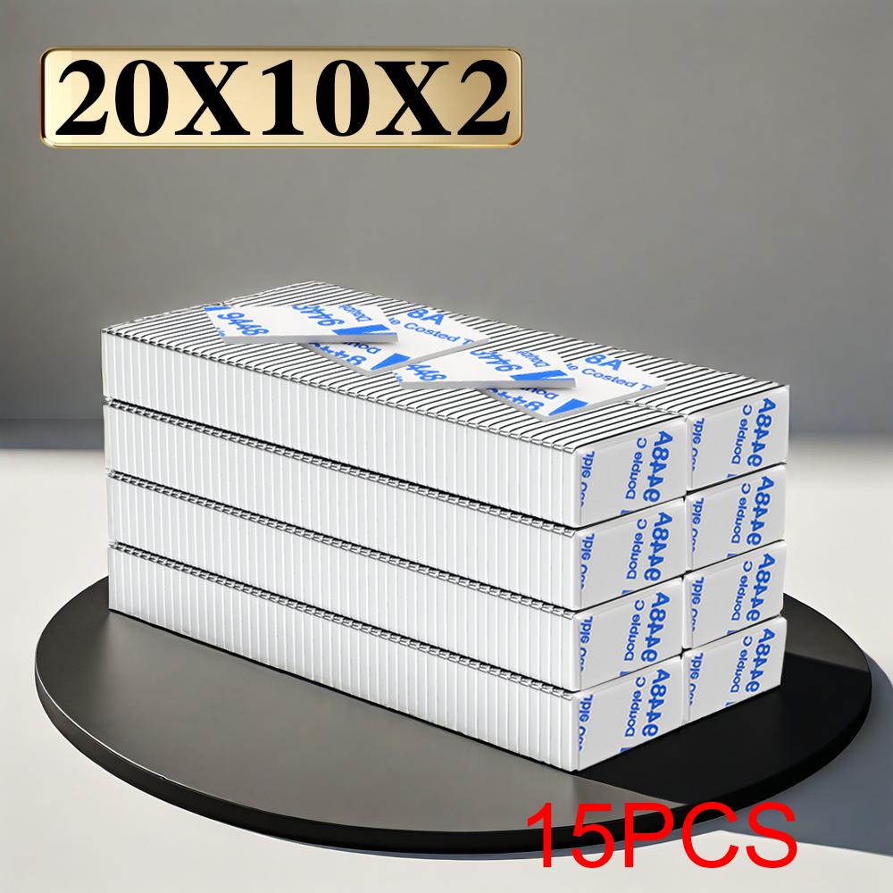 20x10x2mm Super Powerful Block Neodymium Magnet With double-sided adhesive Magnet N35 Strong Permanent Magnetic imanes