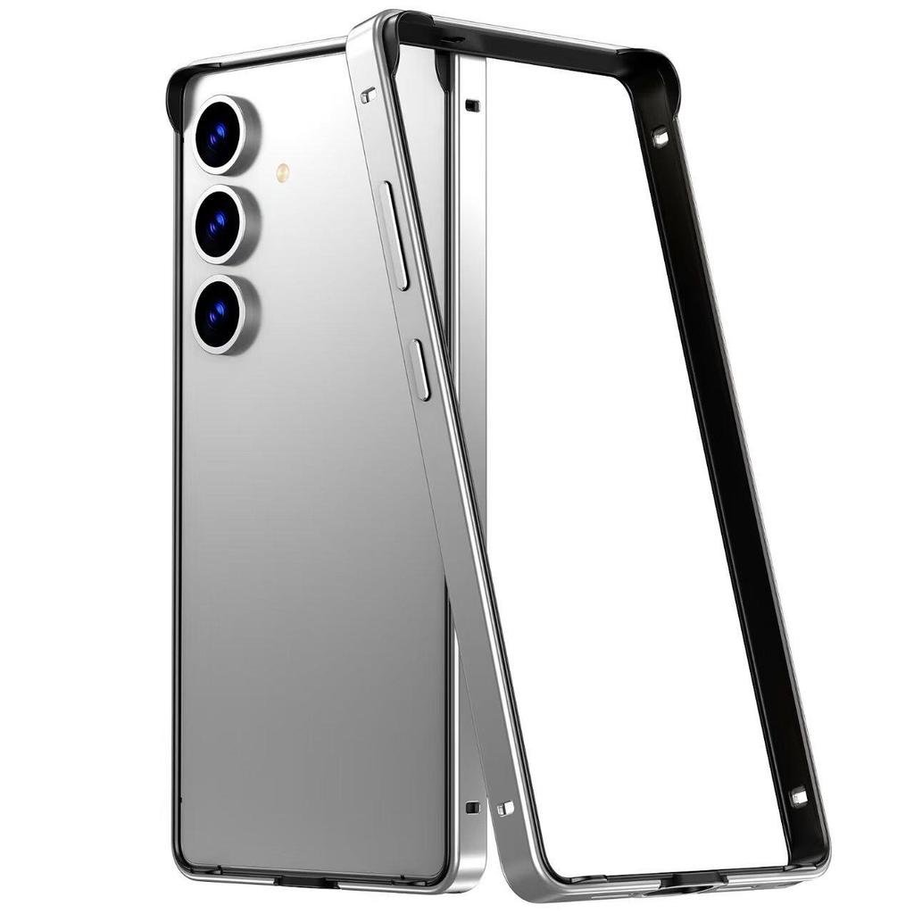 Titanium Metal TPU Frame Hybrid Armor Phone Case for Samsung Galaxy S26 Ultra S25 S24 Ultra Plus Lightweight Hard Bumper Anti Drop Protect Cover