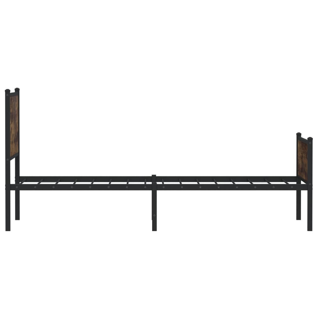 Vidaxl Metal Bed Frame, Without Mattress, Smoked Oak, 75X190 Cm