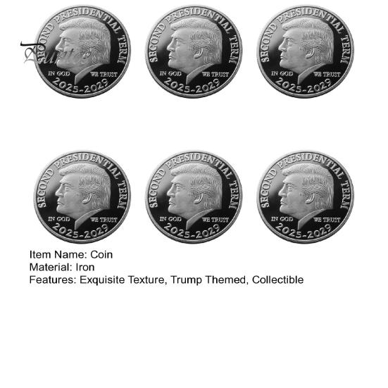 Trump Minnemynt Andre Presidentperiode 2025-2029 In God We Trust Suvenirmynt Samleobjekt Metallmynt MAGA/KAG Gave til Samlere