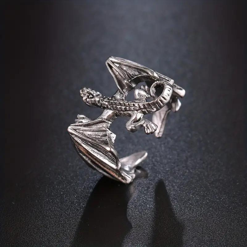 

Creative Trendy Vintage Y2K Punk Style Metal Dragon Ring Decorative Accessories For Holiday Birthday Party Men s Accessories resizable