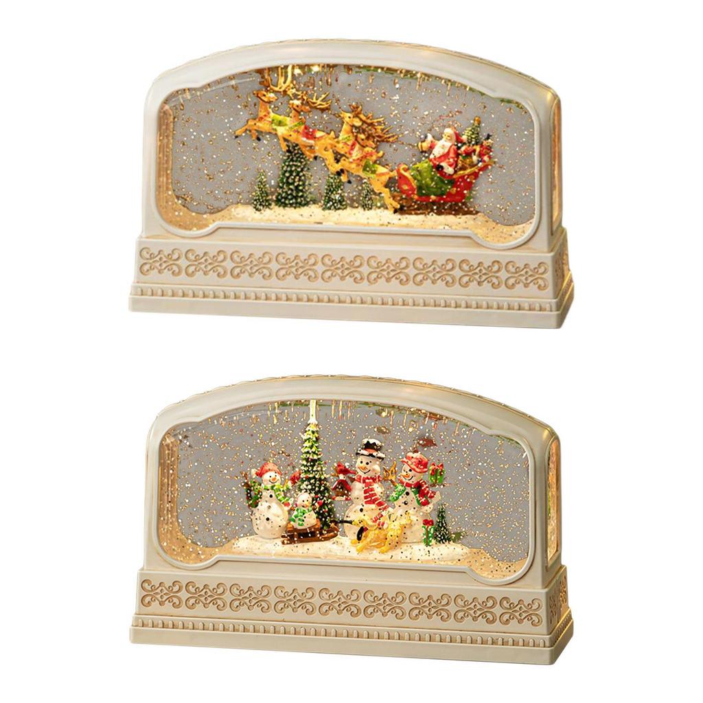 Lighted Christmas Snow Globe Tabletop Ornament Music Box Decorative Xmas Decor
