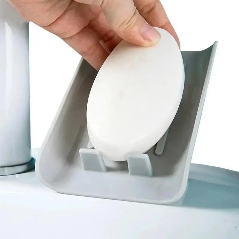 1 Pcs Multi Functional Bathroom Home Creative Vertical Geometric Soap Rack Ornaments Anti Slip Drainage Accessories Supplies