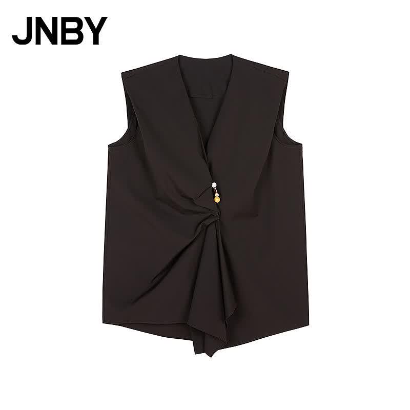 JNBY Women s Sleeveless V-Neck Cotton Blouse S