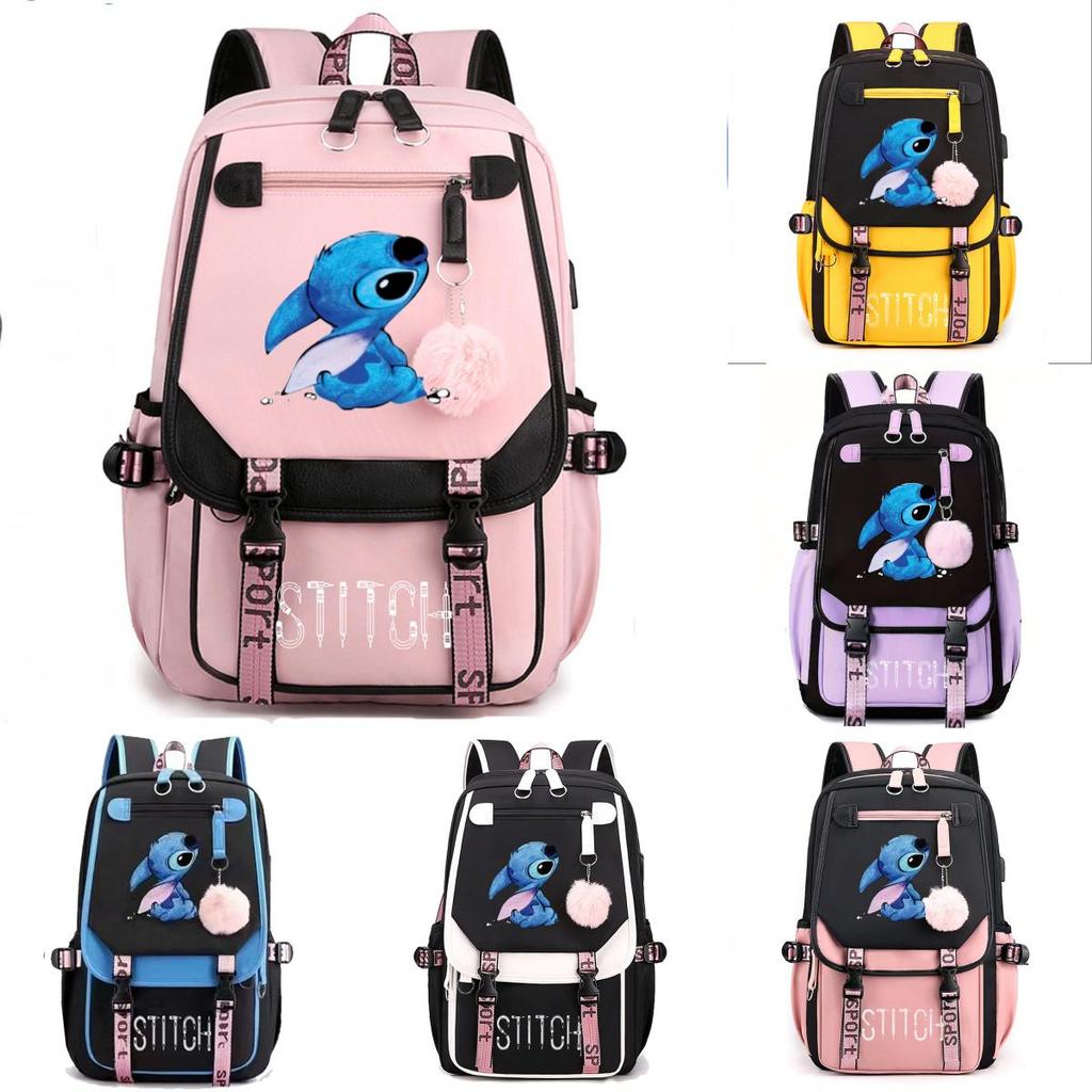 Fashionable Color Blocked Stitch Pattern Student Large Capacity Backpack For Travel And School Use