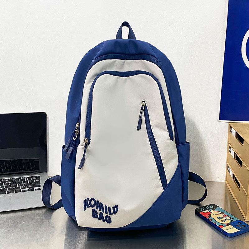 Schoolbag female high school student American retro large capacity backpack trendy letter embroidery college student couple backpack