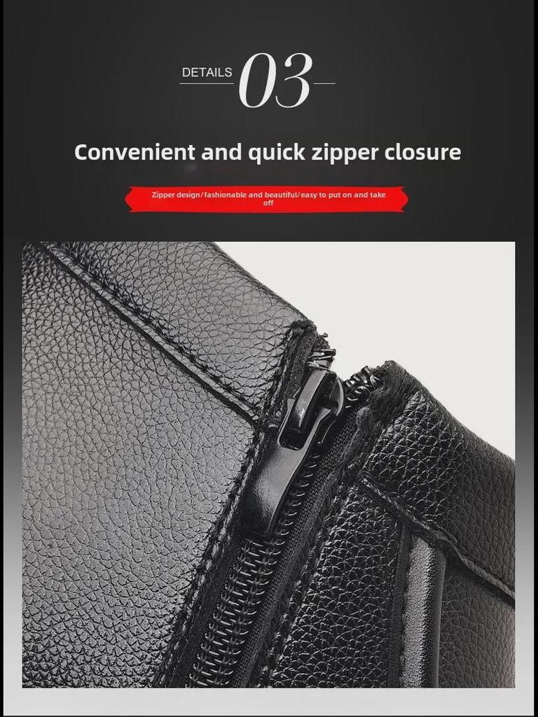 Neue Herren Britische Retro High-Top Lederschuhe - Warme, Dicksohlige, Samtgefütterte Lässige Winterstiefel