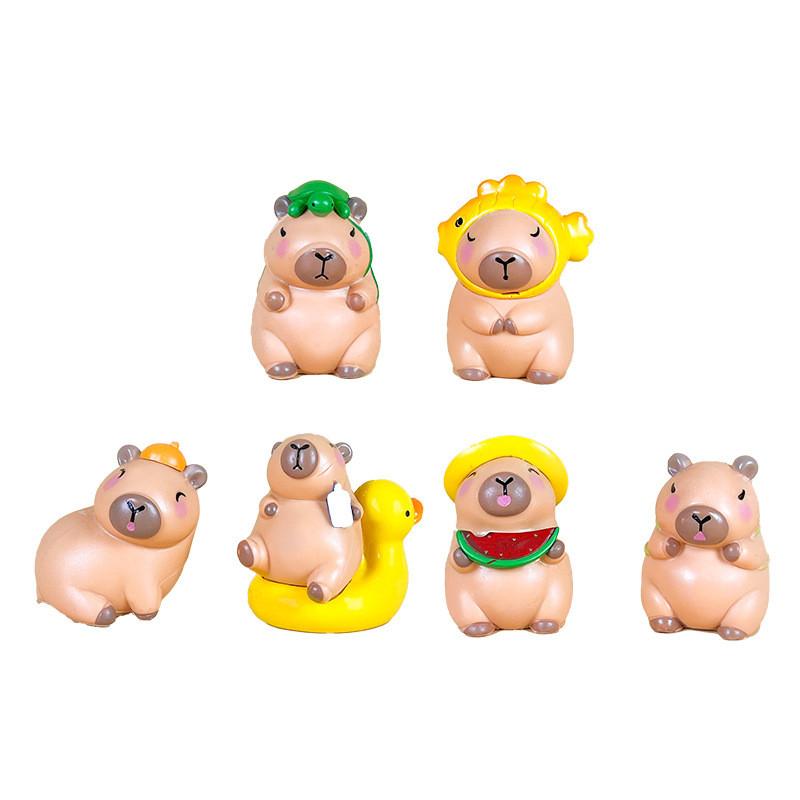 

Capybara Pvc Model With Emotions Six Pack Collectible For Anime Enthusiasts And Gift Givers