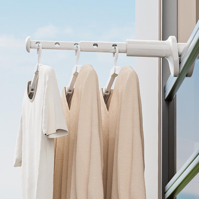 Retractable No-Drill Clothes Drying Rod - Multi-Functional Travel & Dorm Hanger