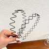 Double Layer Thin Metal Hair Hoop Cross Men Hair Bands Creative Wave Shape Headband  Male
