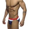 Men's High Slit Sexy Triangle Swimming Trunk Quick Dry Drawstring Color Blocked Beach Shorts