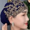 Soft Ethnic Beaded Hat Beaded Decoration Head Wrap Cap Portable Ethnic Headscarf Hat  Cultural Wear