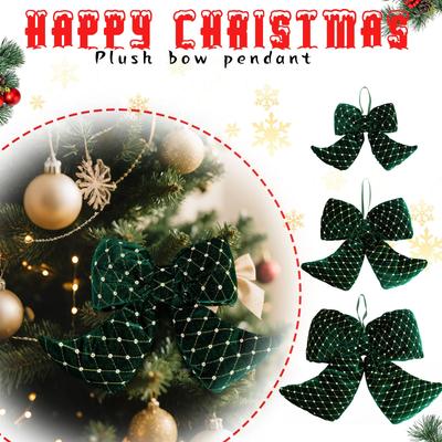 Christmas Decorative Pendant, Bow Pendant, Plush Bow, Festive Party Decorative Pendant, Bow(S/M/L)
