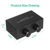 Xsdjasd Obousměrný 4cestný stereo audio přepínač L/R zvukového kanálu, 2 vstupy 4 výstupy